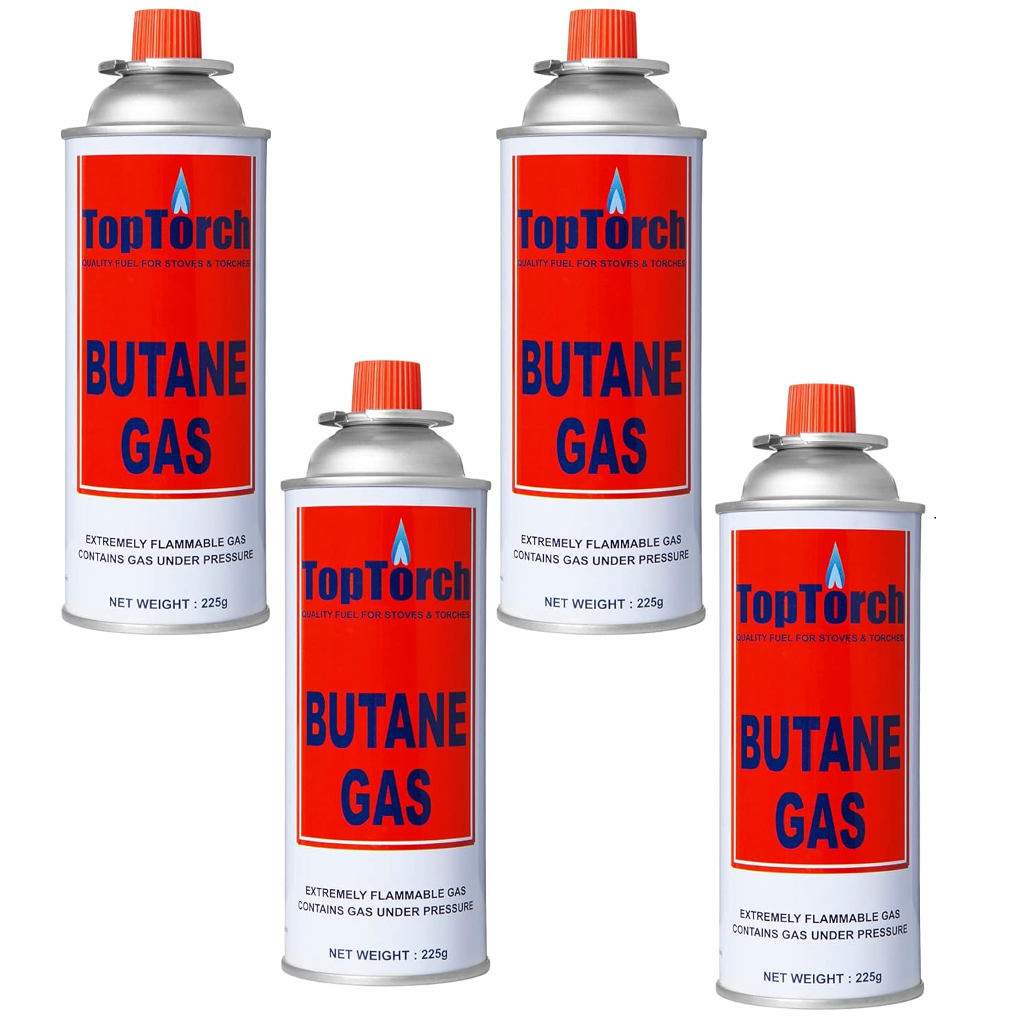 Top Torch® Portable Pack4 flame Butane liquefied Gas Canister 225g