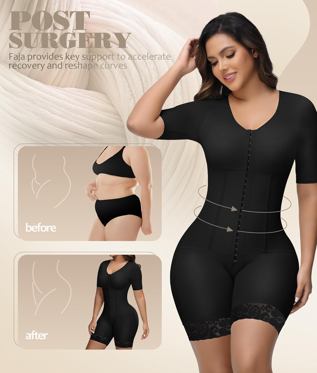 M MYODRESS Fajas Colombianas Moldeadoras Shapewear for Women Faja Body Shaper Tummy Control Post Surgery Compression Garment - Image 4