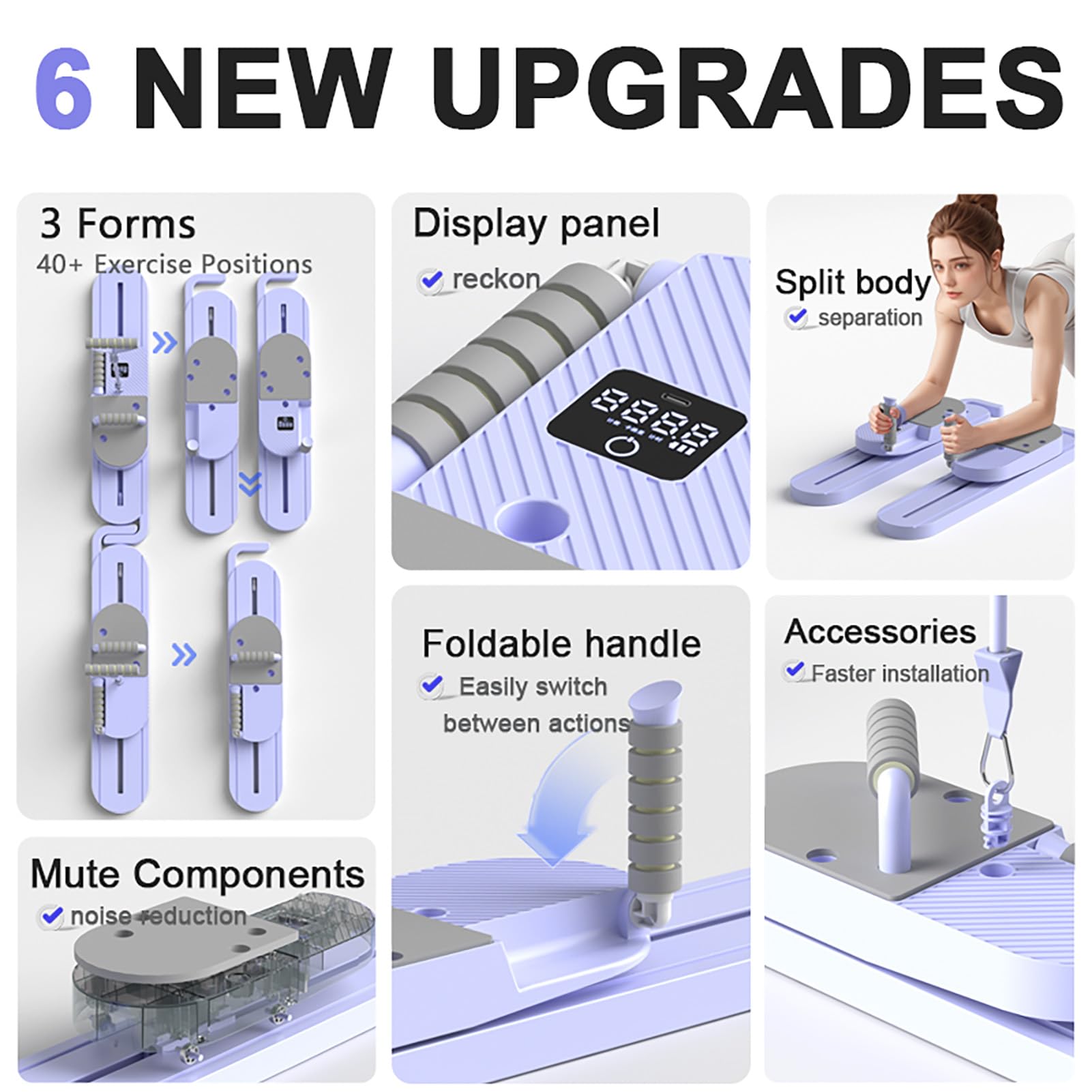 Split-Style Pilates Reformer Détachables Planche Pilate Machine Pilate Maison Roulette Abdominale Ski Machine Core Trainer Équipement Pilates Board