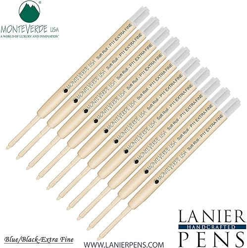 Miniatura 5 de 10 bolígrafos Monteverde de repuesto para bolígrafos Parker, punta extrafina, P11, rollo suave, (envasado a granel) (negro)
