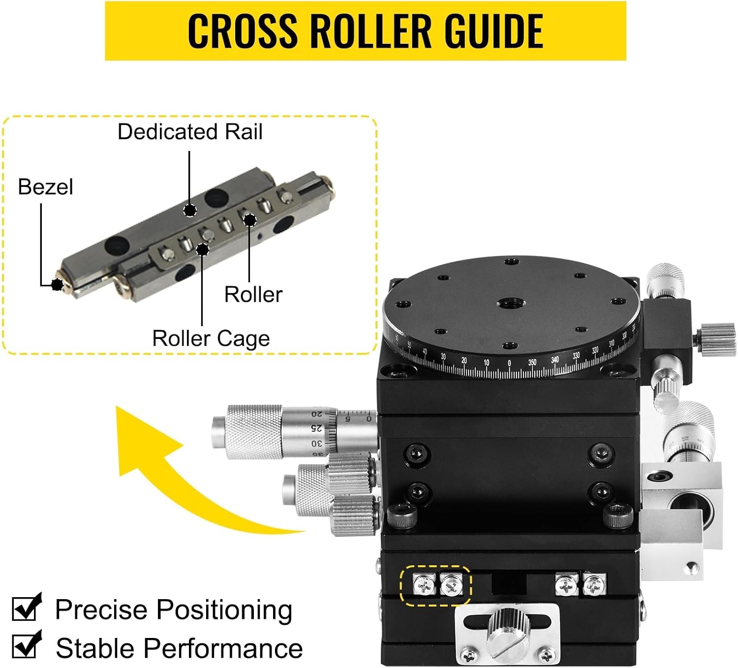 Linear Stage 4 Axles 60 x 60mm Trimming Platform Bearing Tuning Slide Table Directions Manual,High Efficiency(90 x 90 mm)