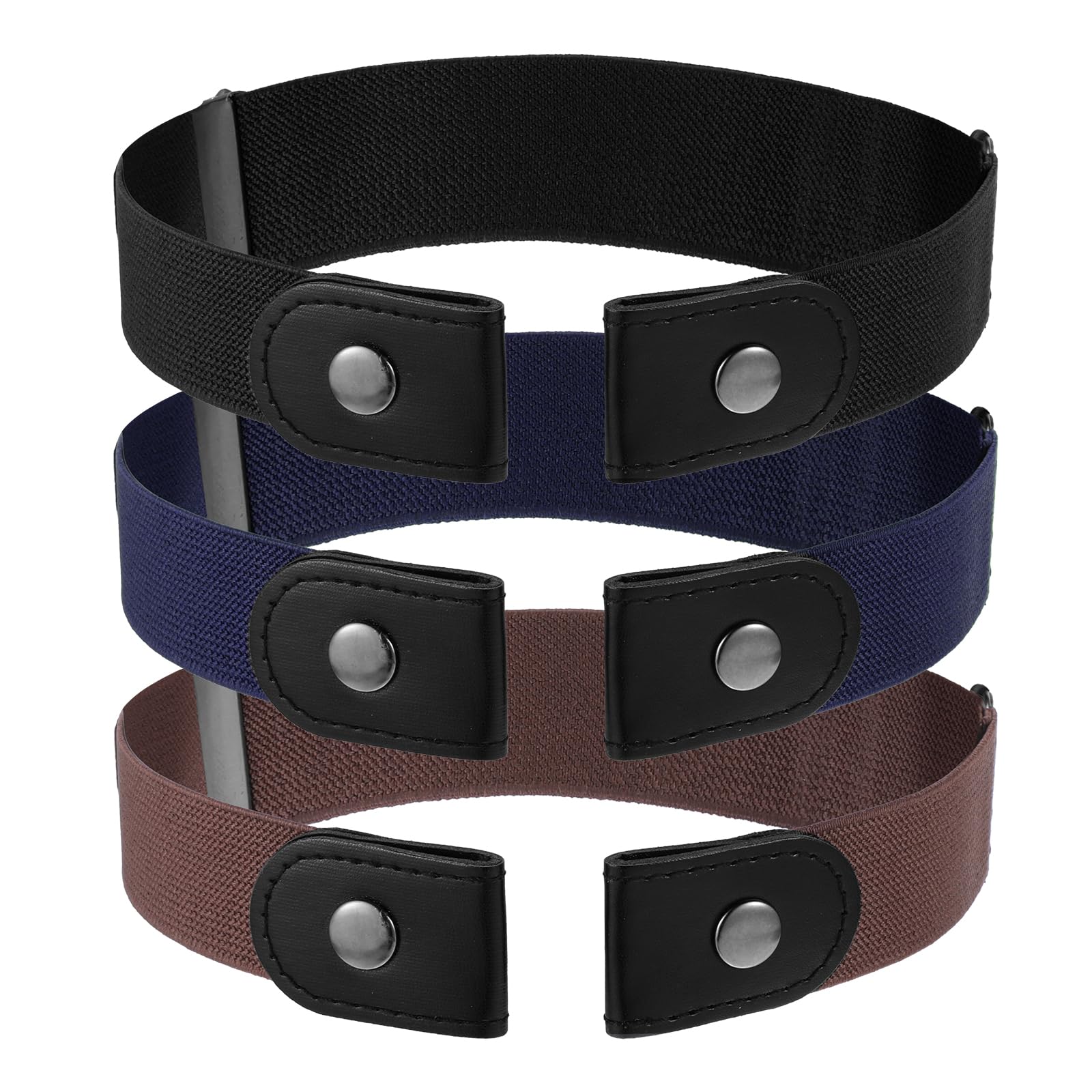 3 PCS No Buckle Stretch Belts for Toddler Kids Elastic No Buckle Belt for kids Girls Adjustable Buckle