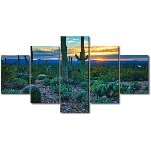 TUMOVO Cactus Pictures for Bedroom Wall Decor Cactus Cactus Prints Wall Art Canvas Artwork Wall Decor Canvas Painting Wall Art Modern Home Decor Stretched and Framed Ready to Hang, 60