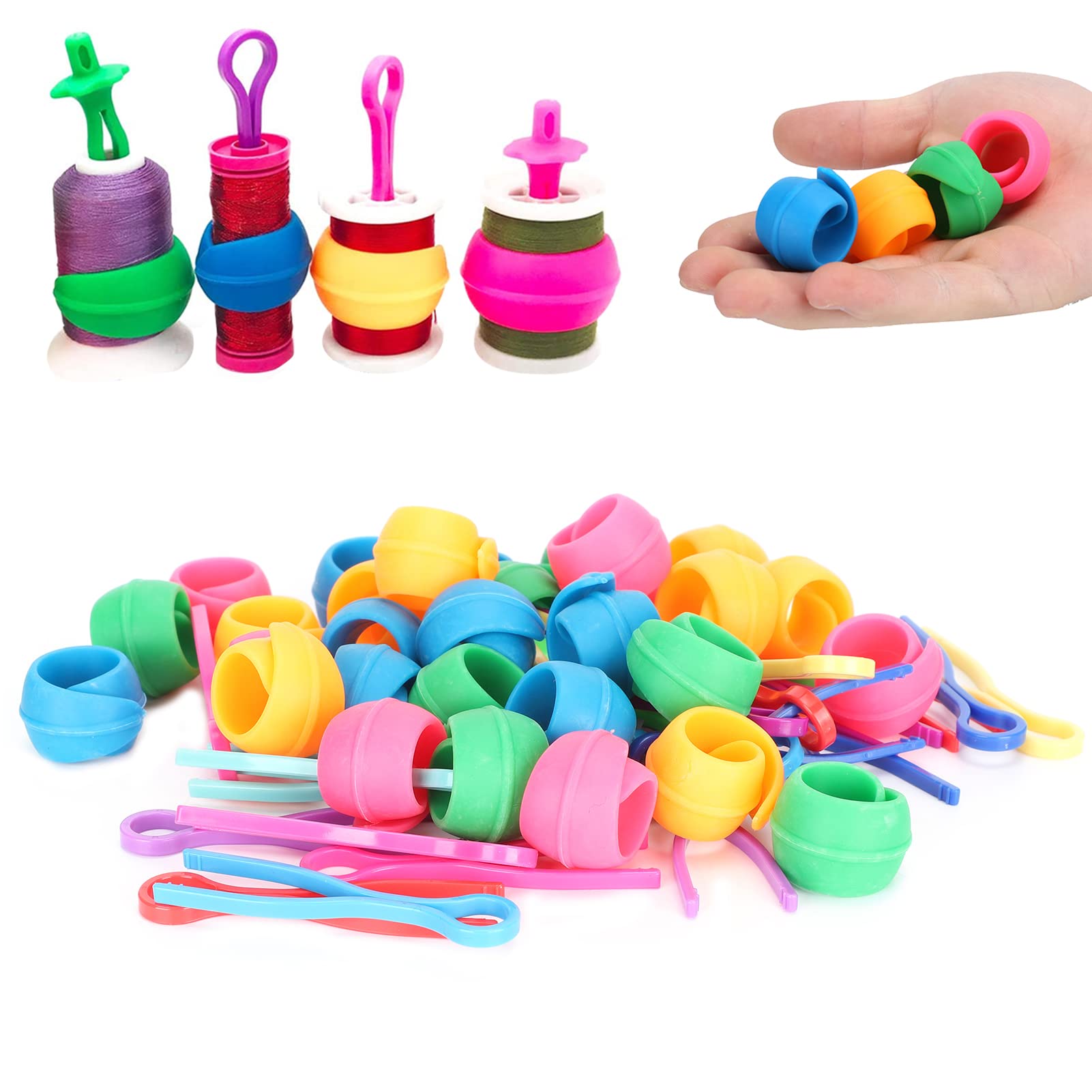 Porte-Bobines De Fil à Coudre - 100 Clips En ABS, Design Anti-Dérapant Pour Organiser Et Sécuriser Tes Bobines Pendant La Couture