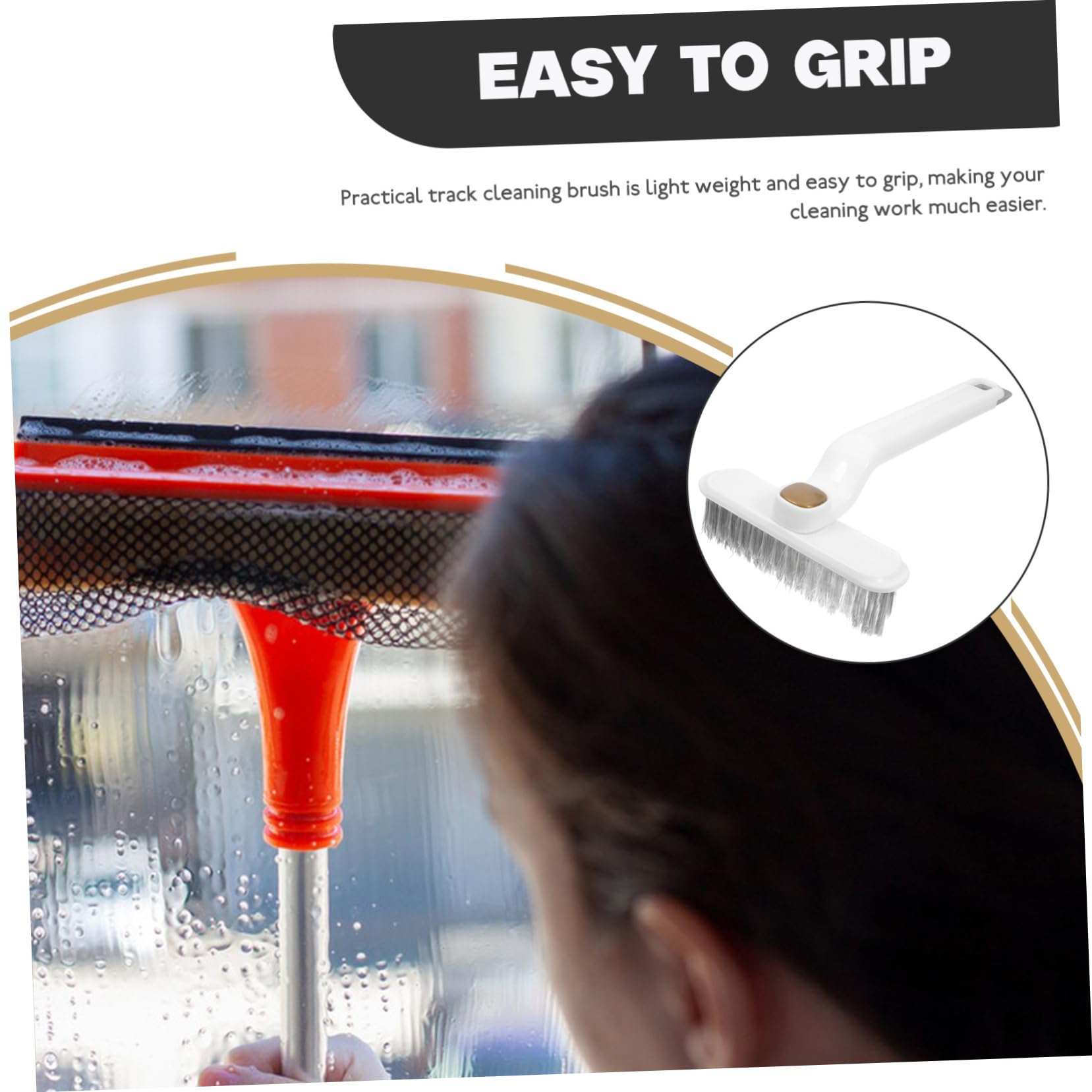 CIYODO 360° Rotatable Cleaning Brush Set 2pcs Gaps Cleaner Tools for Window Tracks More Ergonomic Handle Design