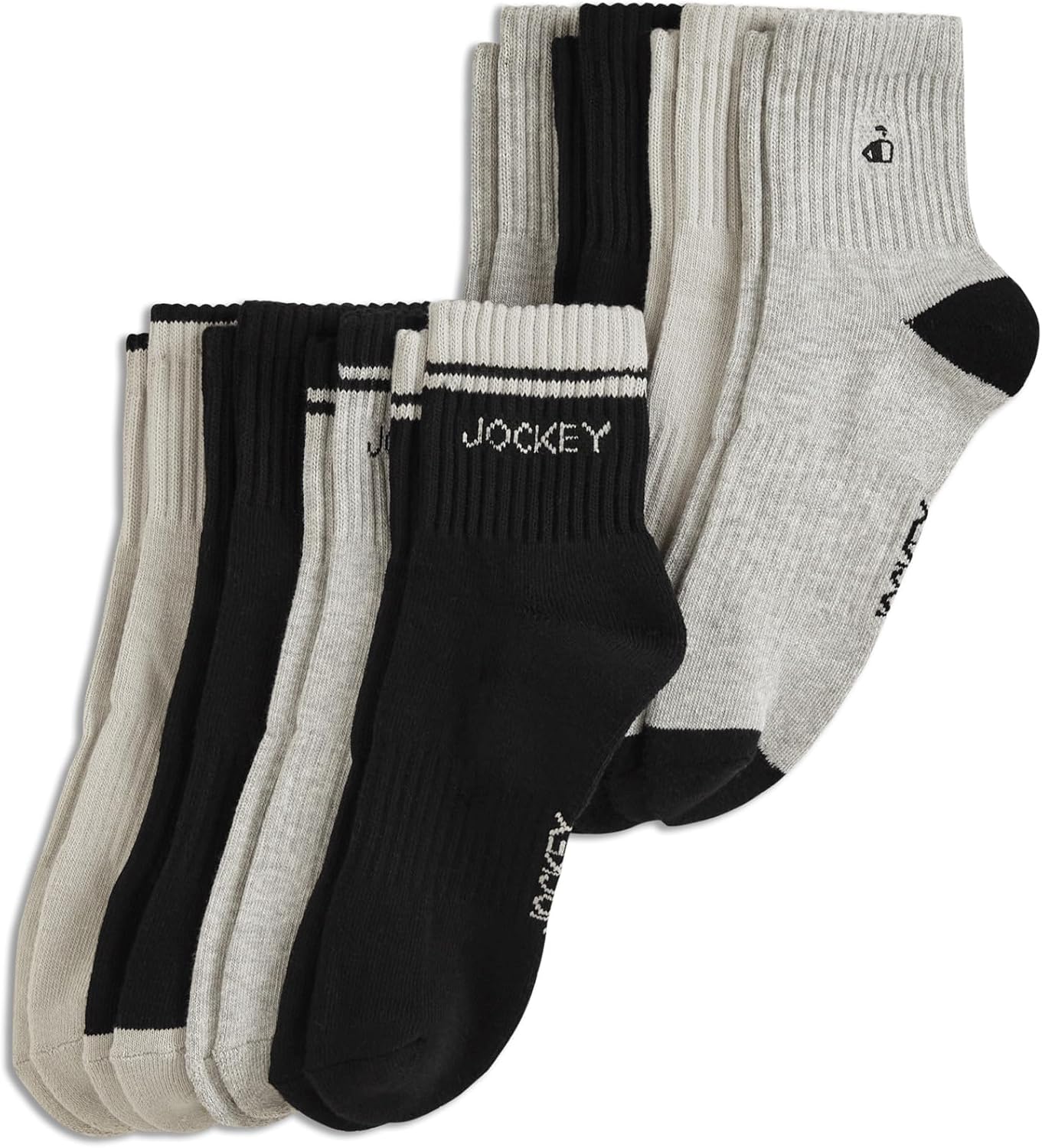 Jockey Men's Everyday Cotton Blend Quarter Socks (8-Pack)