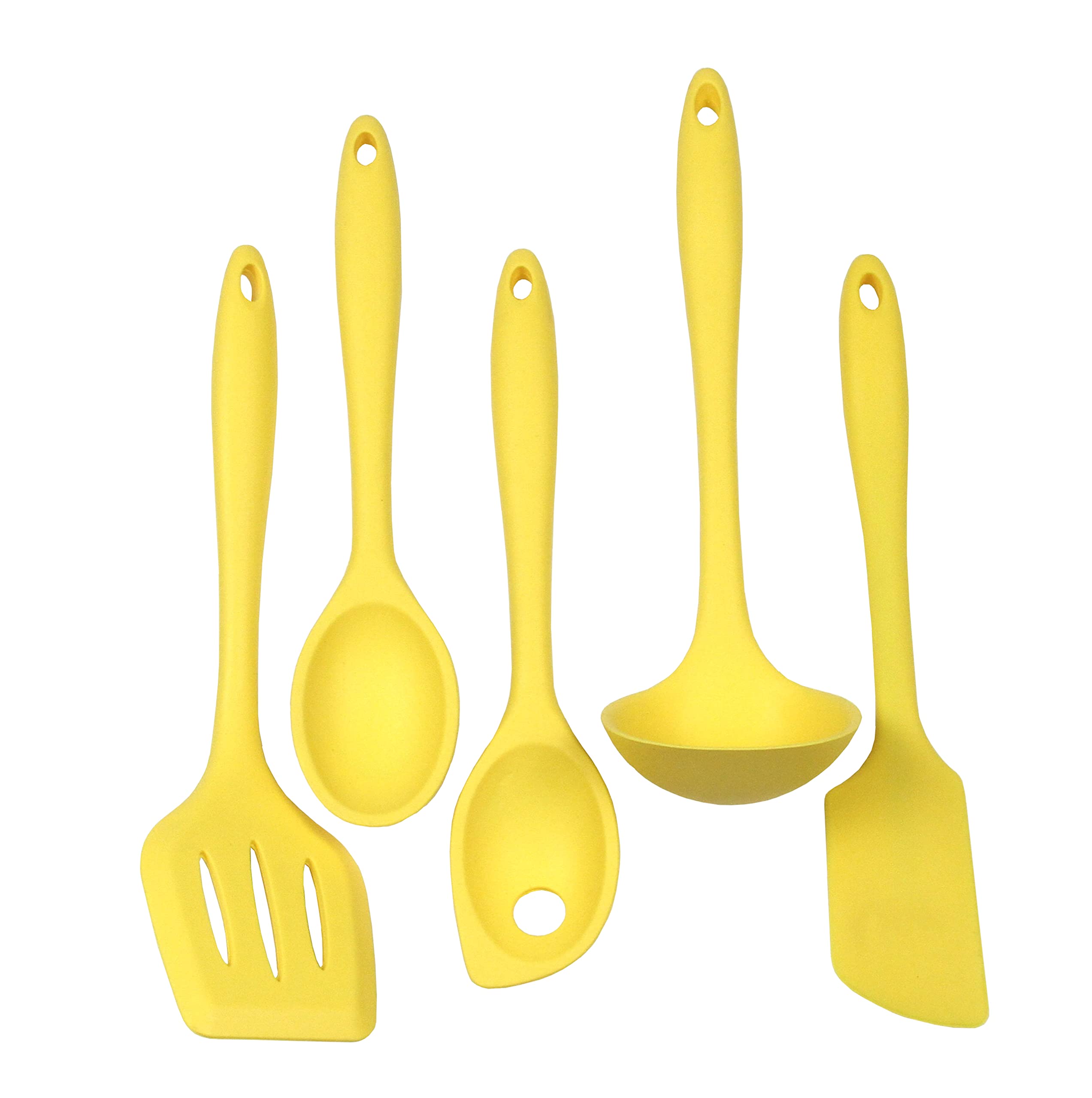 Chef CraftPremium Silicone Kitchen Tool and Utensil, 5 Piece Set, Yellow