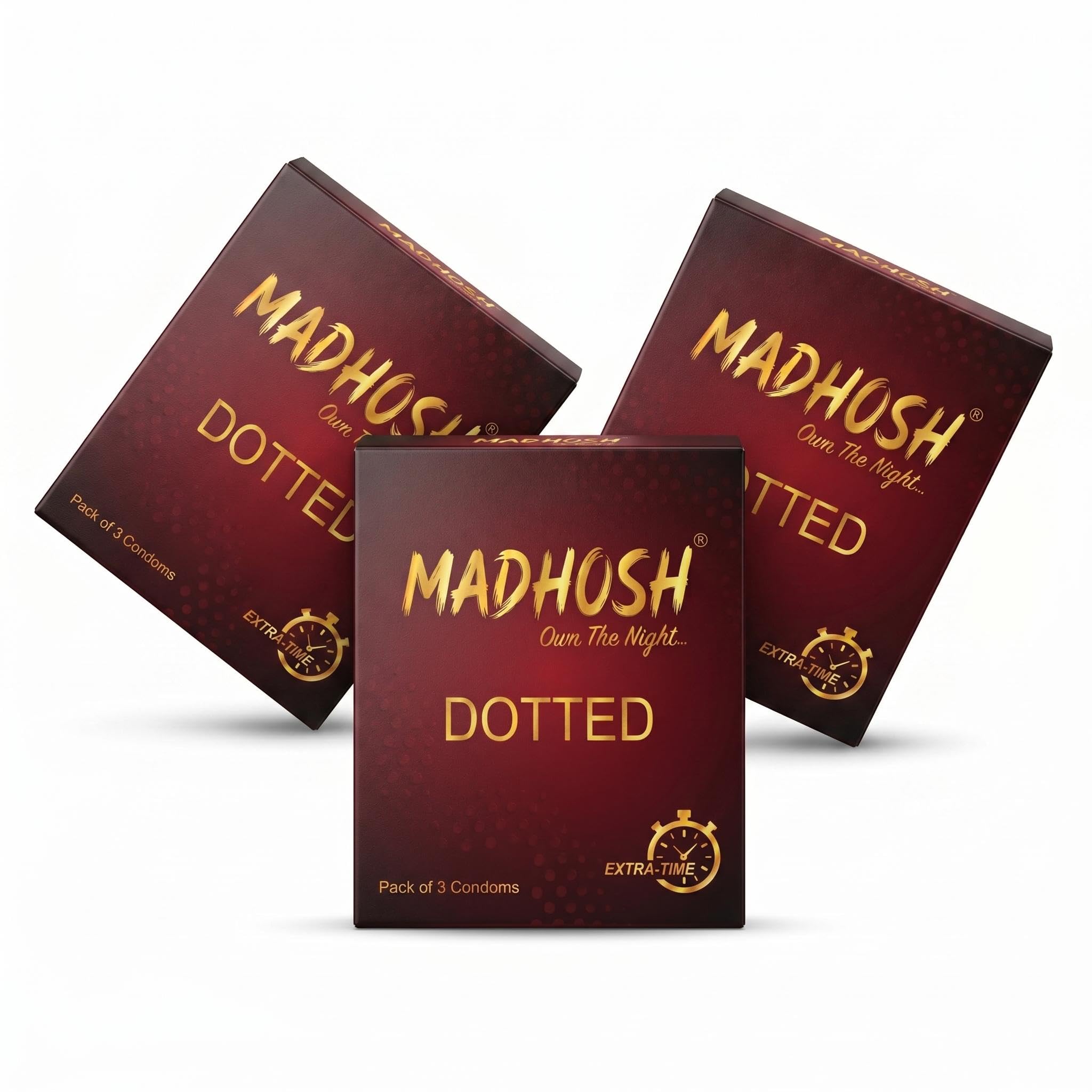 Dotted Condoms - 9 Count| Pack of 3 | Textured Latex | Extra time | Longlasting Climax |-image-0