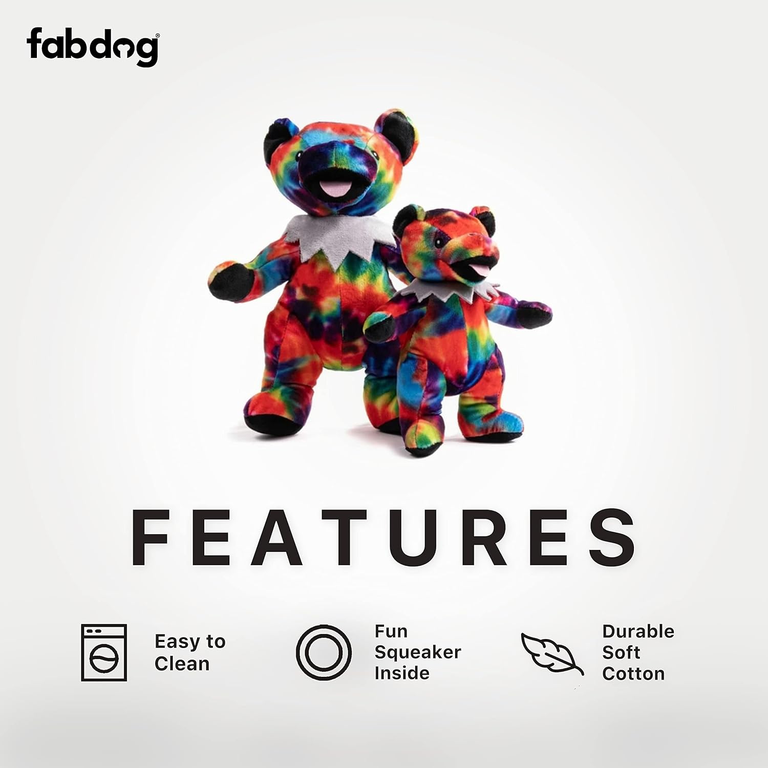 fabdog Grateful Dead Tie Dye Dancing Bear Large