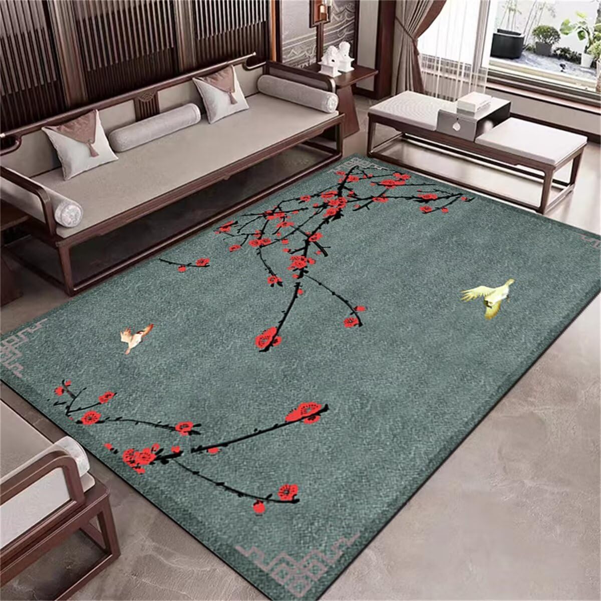 Tapis salle de bain moquette chambre confortable rouge 60x90cm lavable et doux