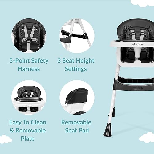 Miniatura 3 de Dream On Me Silla alta portátil 2 en 1, silla alta compacta convertible, silla alta portátil ligera, color negro