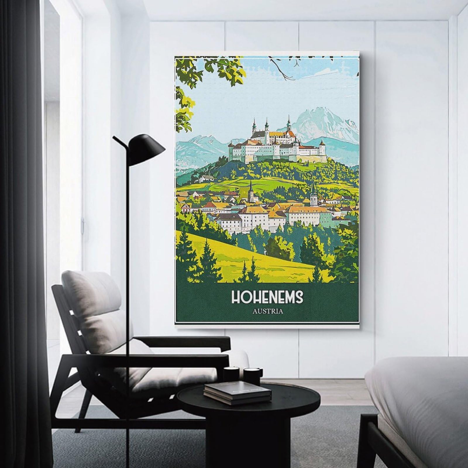 Junmoney Hohenems Austria Vintage Travel Decorative Canvas Print 20x30inch(50x75cm), for Gallery Wall Layouts in Home Or Office, Home Wall Art for Statement Displays