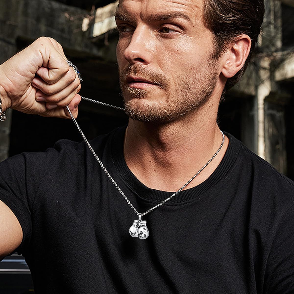 PELOVNY Hockey Dumbbell Boxing Soccer Necklace S925 Sterling Silver Sports Pendant Jewelry Gifts for Men Women - Image 4