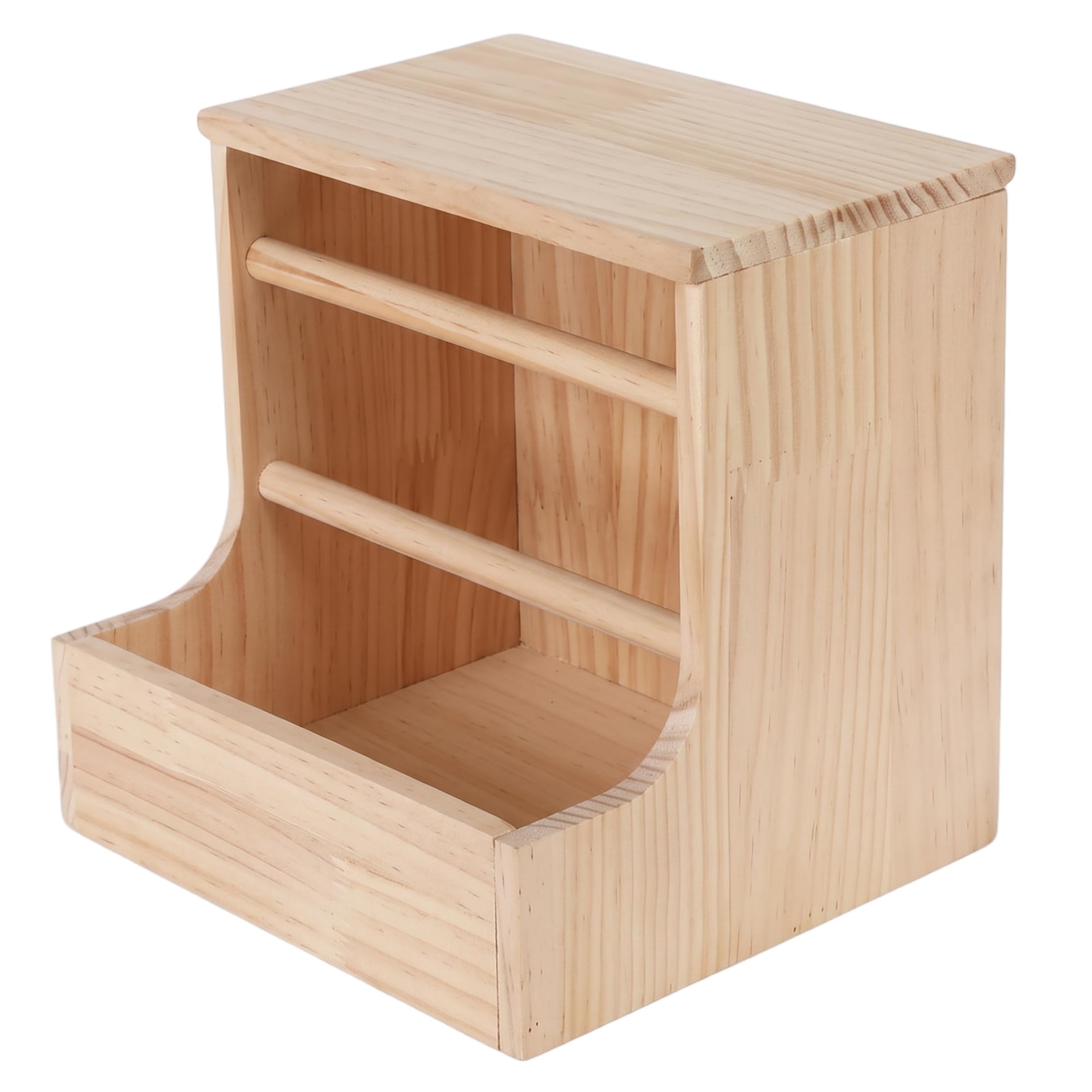 Mangiatoia per fieno per porcellini d'India, robusto supporto per fieno per conigli in legno con coperchio ribaltabile