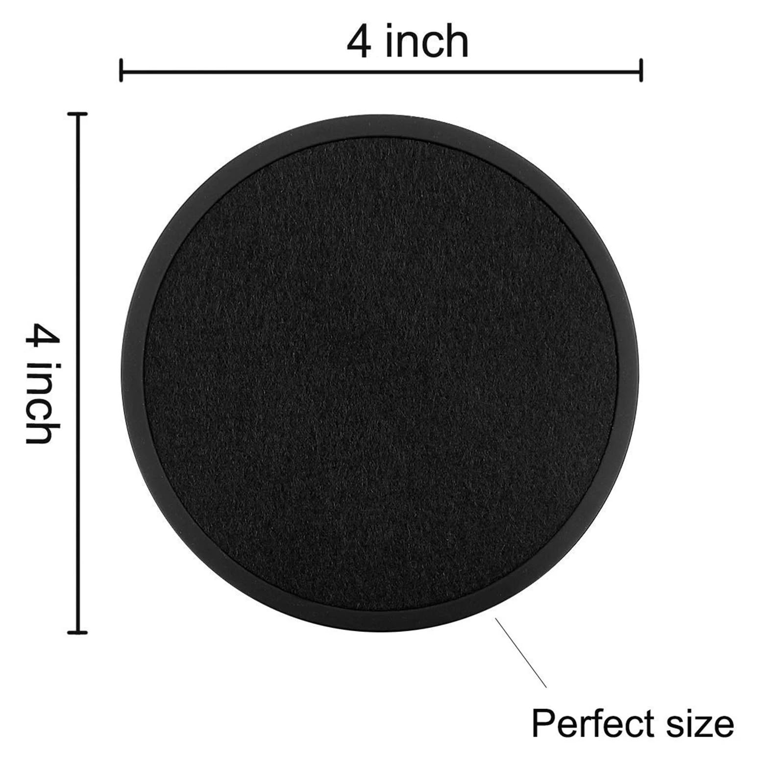 6 pezzi sottobicchieri for bevande in silicone inserto in feltro morbido for da caffè sottobicchiere tè Per Pranzo Tavolino(Brown)