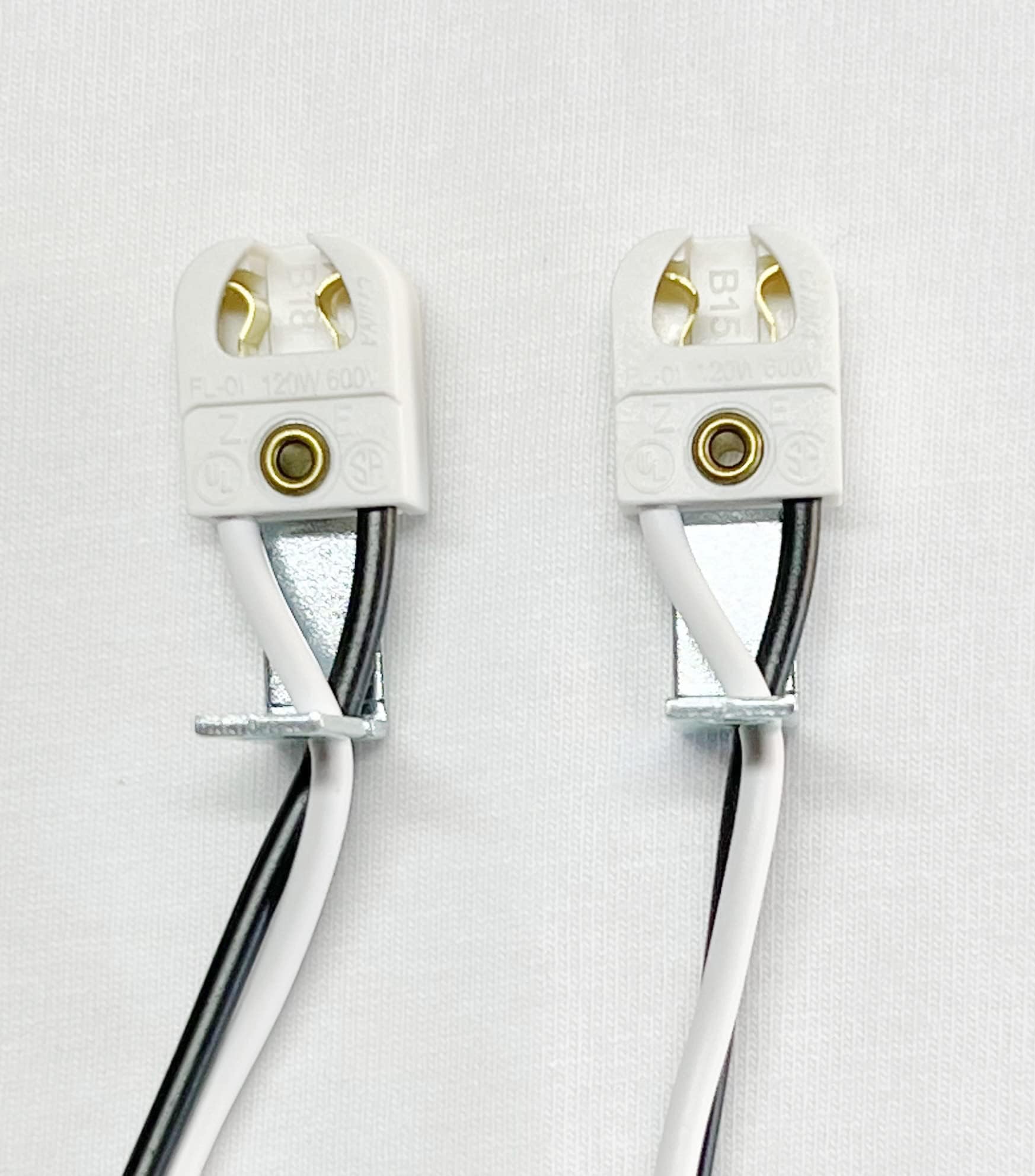 T5 Miniature Bi-Pin Single Lamp Holder Long Right Angle Bracket Mount (1 Pair)