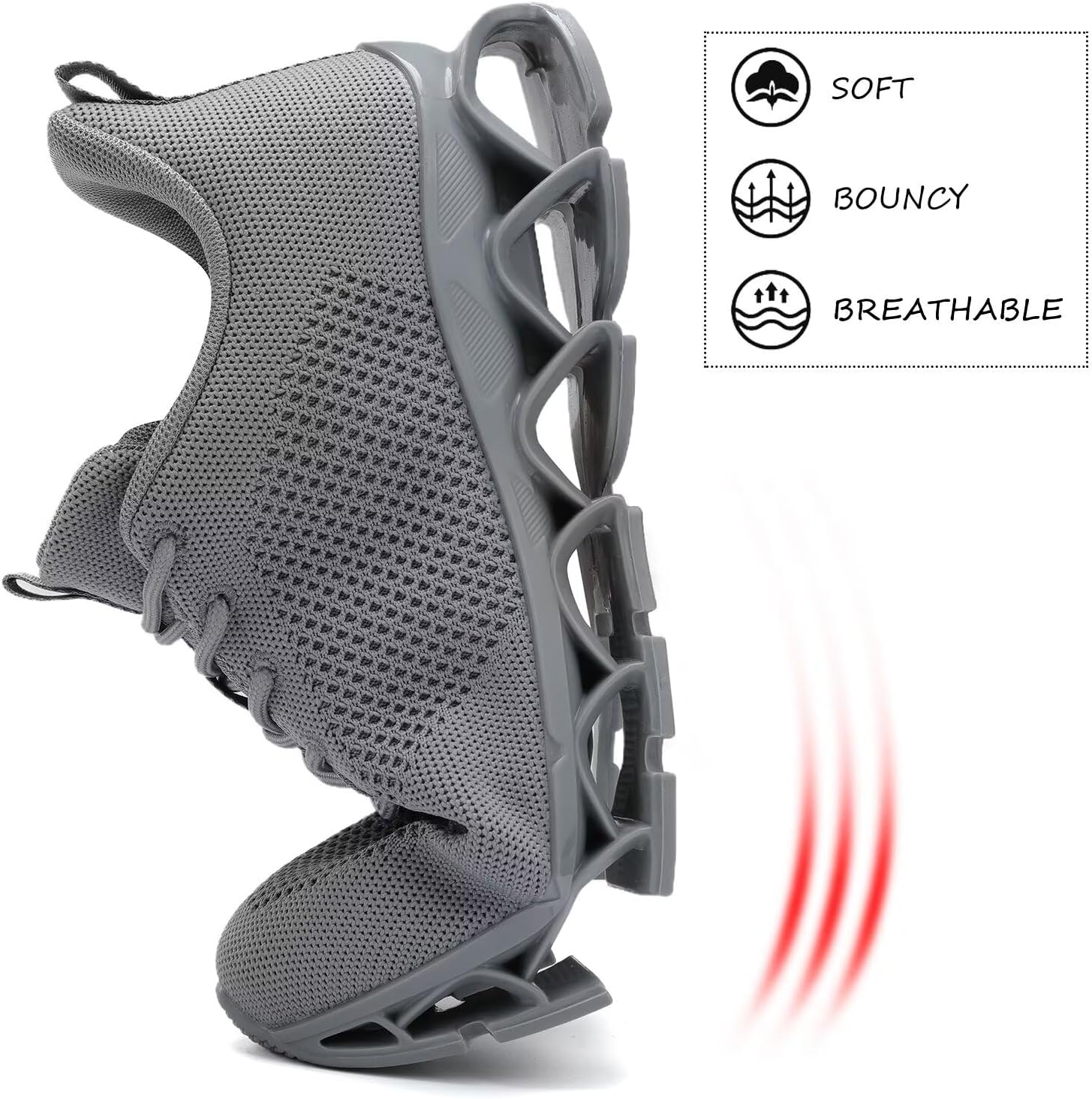 Mens Walking Blade Shoes Slip on Fashion Running Tennis Sneakers Non Slip Breathable Mesh Casual Sport