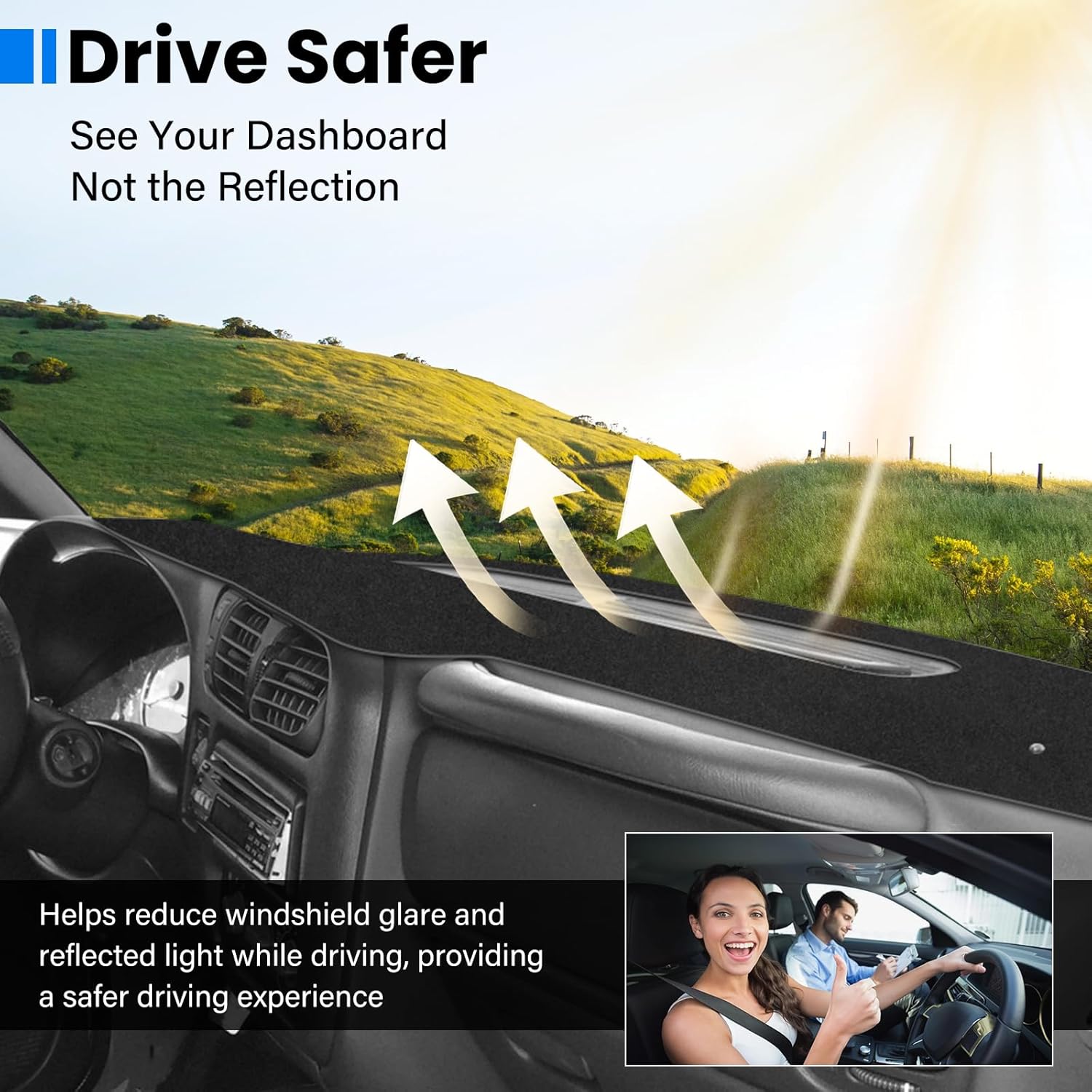 Dash Cover Dashboard Mat Compatible with Chevy S10 Blazer 1998-2005,S10 1998-2004,fit for GMC Jimmy 98-2001,fit for Sonoma 98-04 Dashboard Cover for Pad Custom Car Dashboard Interior Accessories