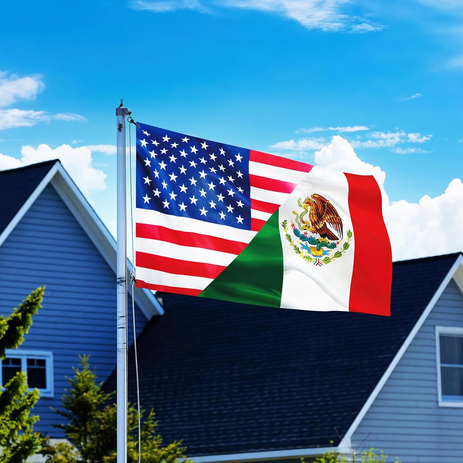 Mexico USA Friendship Flag 3x5 Ft Friendly Flags and Garden Flags 12×18 Inch Double Sided Print for American Outdoor Indoor Decor Anti-Fading - Image 7