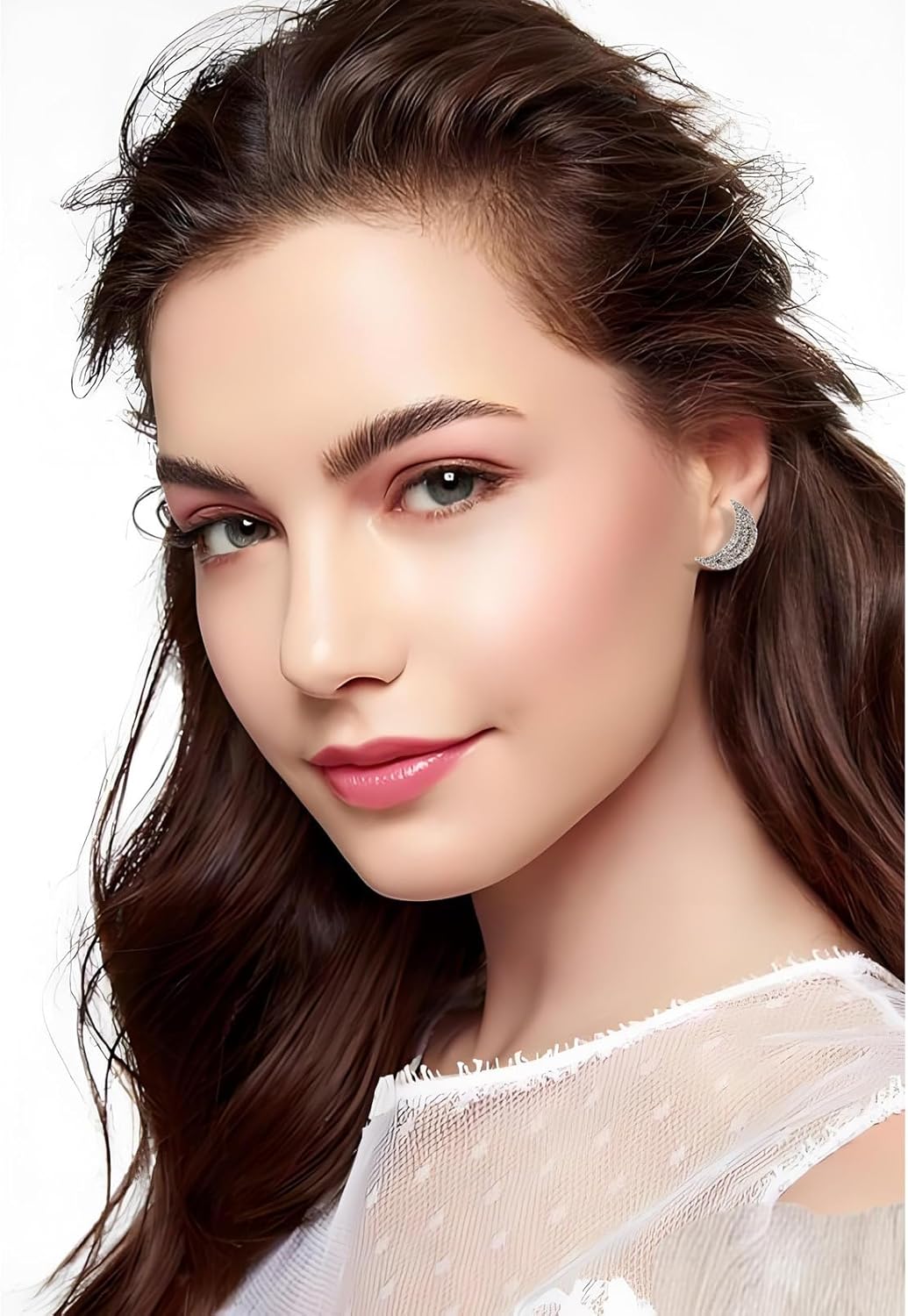 Moon Earrings for Women Trendy Bohemian Elegant Sparkling Unique Vintage Rhinestone Cubic Zirconia Moon Crescent Stud Earrings Holiday Party Fashion Jewelry Gifts - Image 3