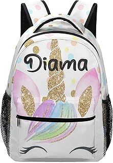 XOZOTY Magical Unicorn Girl Cute Personalized Schoolbag Backpack for Children Kids Gift with Name