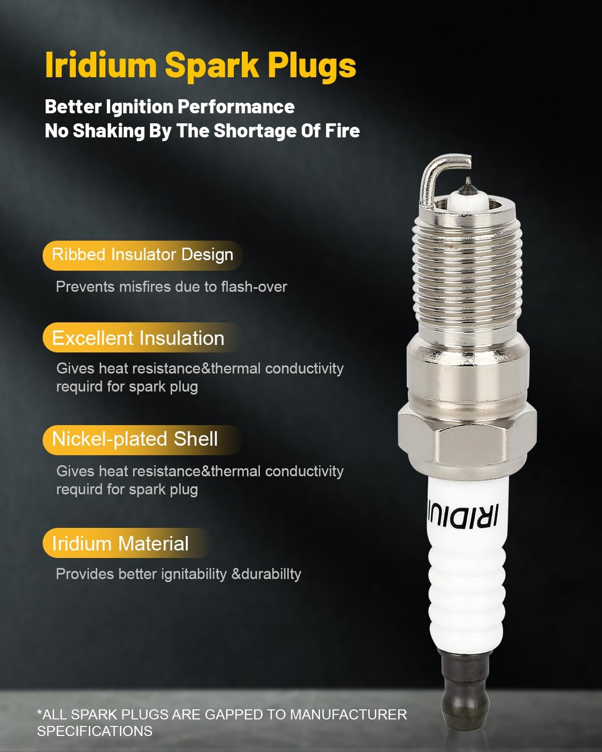 OCPTY Ignition Coil Pack iridium Spark Plugs fits SP479 C566 DG508 for Ford 4.6L 5.4L V8 DG457 DG472 DG491 Crown Victoria Expedition for F-150 for F-250 for Mustang for Lincoln for Mercury set of 8