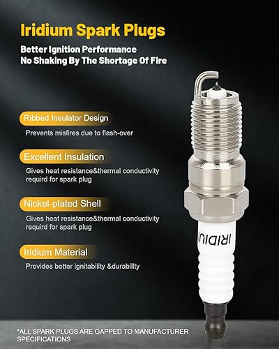 Miniatura 4 de OCPTY Bobinas de encendido Paquete de bobinas de iridio bujías para C1543 UF499 5C1586 1.6L 2006 2007 2008 2009 2010 2011 para Hyundai Accent para