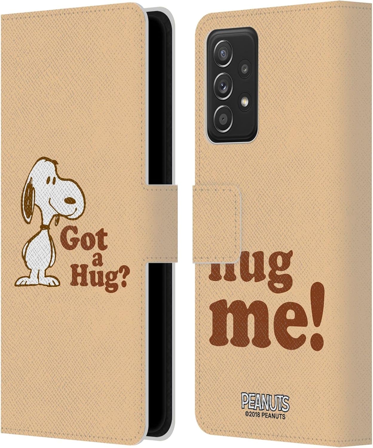 Head Case Designs Officially Licensed Peanuts Got A Hug Snoopy Hug Leather Wallet Case Compatible with Galaxy A52 / A52s / 5G (2021)