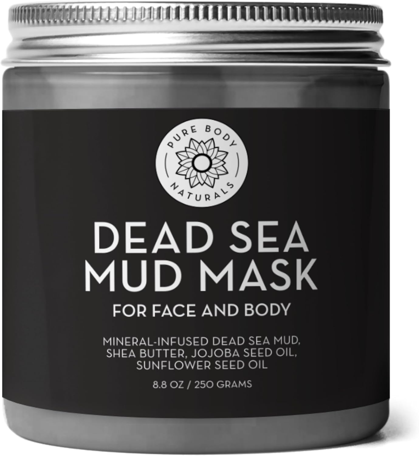 Pure Body Naturals Dead Sea Mud Mask for Face and Body, Purifying Face Mask for Acne, Blackheads, and Oily Skin, 8.8 Ounce - Amazon product rated Grade A