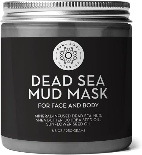 Pure Body Naturals Dead Sea Mud Mask Cream For Reducing Wrinkles, Minimizing Pores And Facial Treatment, 250 g