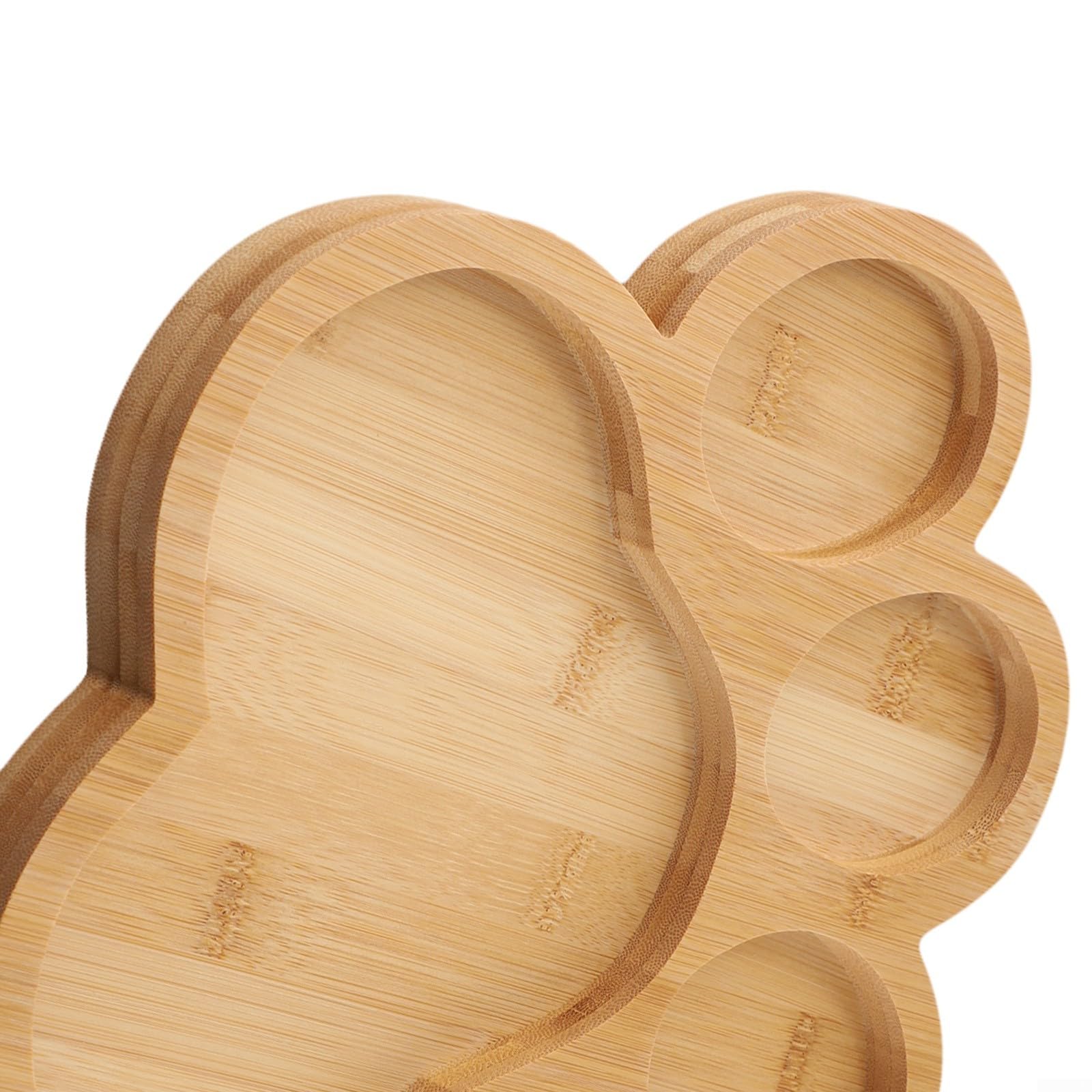 QOXEZY Vassoio da portata in legno naturale a forma di zampa di cane, con 5 scomparti, per organizzare snack, formaggio, frutta, dessert (4)