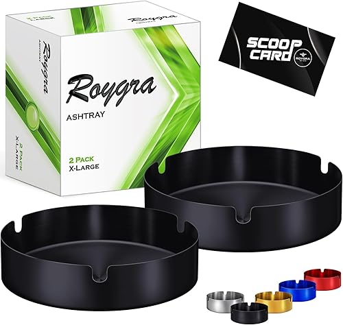 Miniatura 11 de roygra Cenicero (Paquete de 2), Cenicero para Exteriores para Patio, Ceniceros de Acero Inoxidable para Cigarrillos con 3 Portacigarrillos