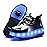 Ehauuo Unisex Roller Shoes Kids Sparkling Wheels Shoes Girls Light up Roller Skates Sneakers Boys Rechargeable Flashing Sneakers for Gift