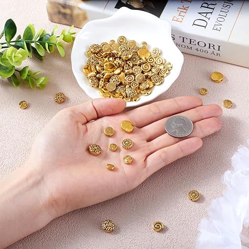 Vista 30 de Mega Pet 80 unids/caja estilo tibetano plata antigua plana redonda y ovalada cuentas 3.543x2.362x1.260 in cuentas sueltas cuentas espaciadoras