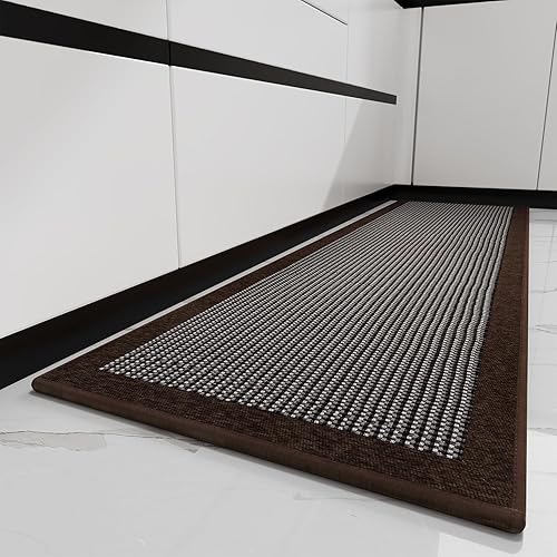 Miniatura 9 de PADOOR Alfombras de cocina y de pie tapete de cocina de sarga antideslizante con respaldo de goma tapetes de cocina lavables para delante del