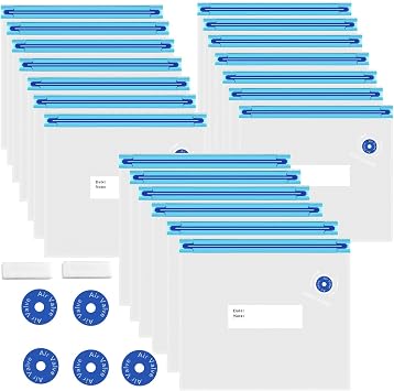 Sous Vide Bags 27Pcs, BPA Free Reusable, Double-Layered Food Storage 11 x 10 in for Cooking, Food Storage, and Microwave Heating. Includes 20 Vacuum Zipper Bags, 2 Seal Clips, and 5 Air Valves.