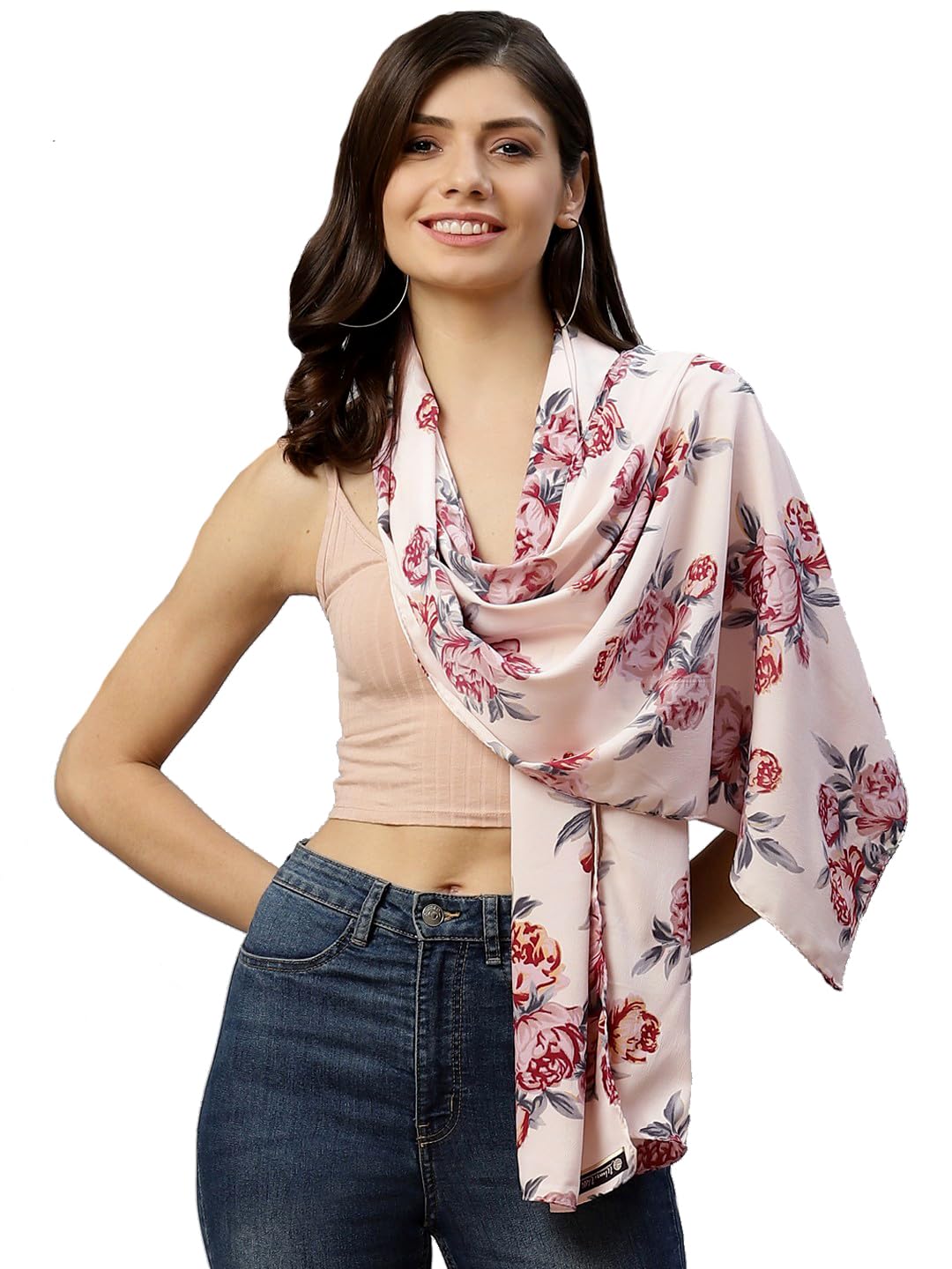 Cotton Blend Printed Summer Scarves Stole for Women Sun Protection Cotton Face Scarf for Girls