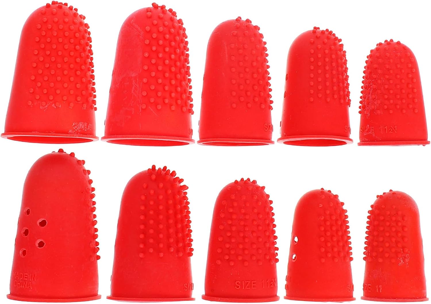 Silicone Finger Cots Anti-Slip Finger Tip Protectors for Sewing Quilting Page Turning 10pcs