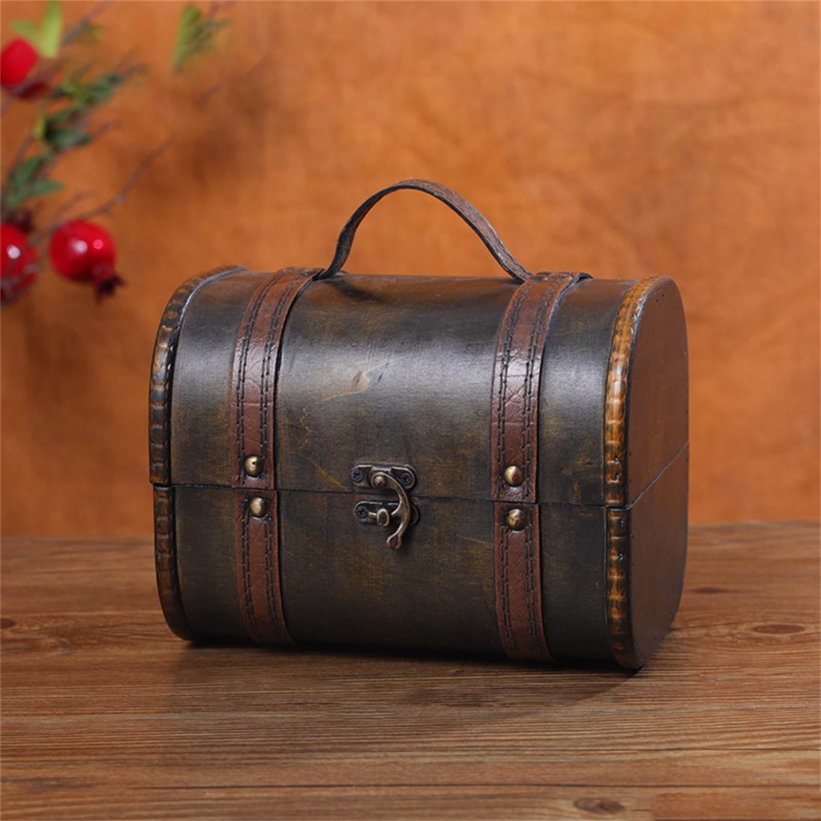 Étui à bijoux en bois Boîte de rangement de colliers élégants Étui à bijoux en bois de collier portable Texture pour les styles chinois Boîte verrouillable