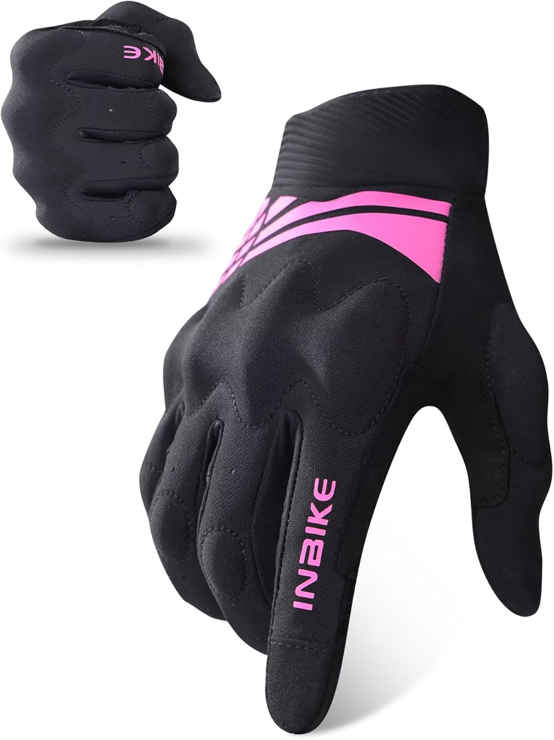 INBIKE Lightweight Women's Motorcycle Gloves Touchscreen Motorbike Gloves with Protective Knuckles for BMX Riding Dirt Bike