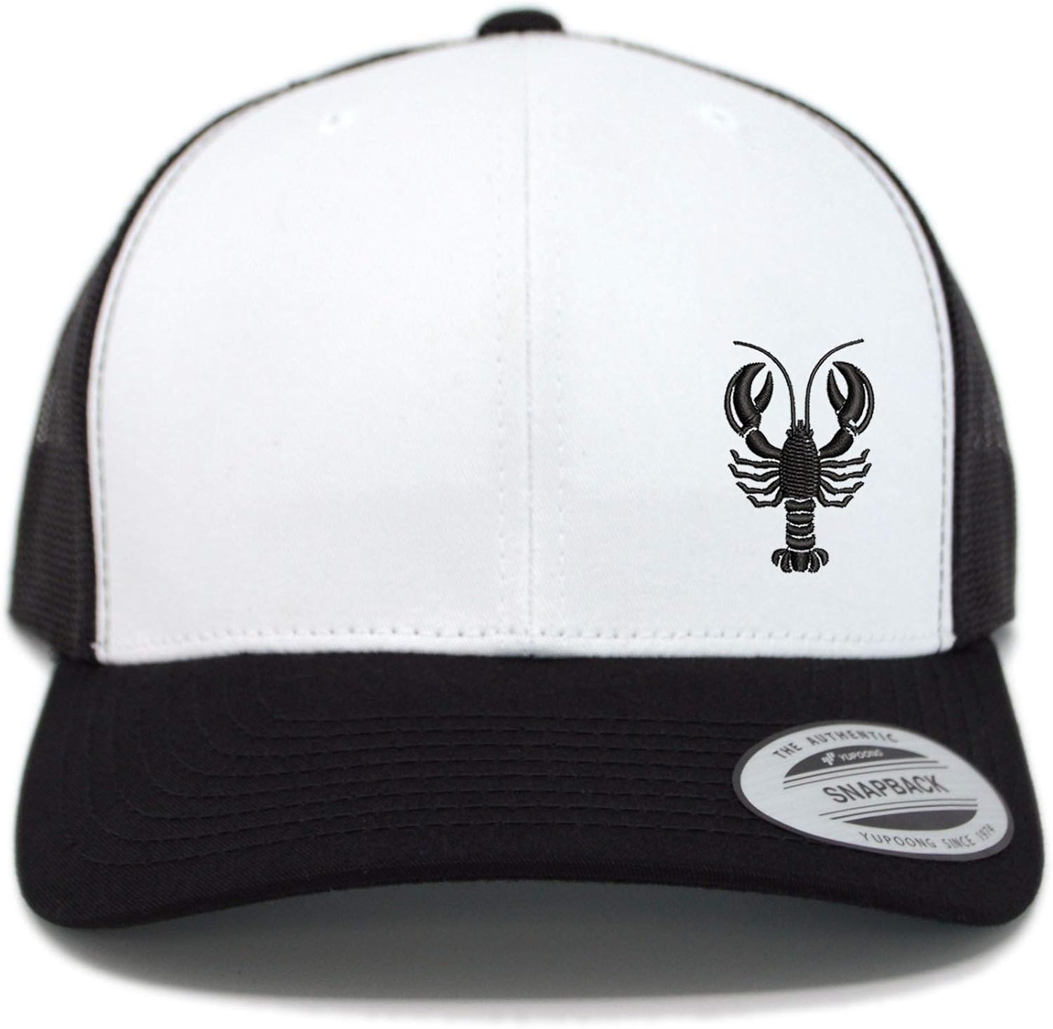 Embroidered Lobster Trucker Hat – Breathable Mesh Snapback Cap for Men & Women, Adjustable Outdoor Baseball Hat