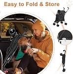 Umbrella Dog Stroller, 4 Wheels Pet Strolling, Foldable Carrier Pet Stroller for Small Dogs Cats, with Carrying Strap and Cup Holder, Dog Poop Bags & Dispenser, Up to 33 lbs