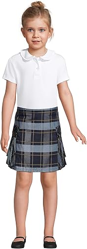 Miniatura 3 de Lands' End Camisa de punto de manga corta con volantes y cuello Peter Pan para niñas