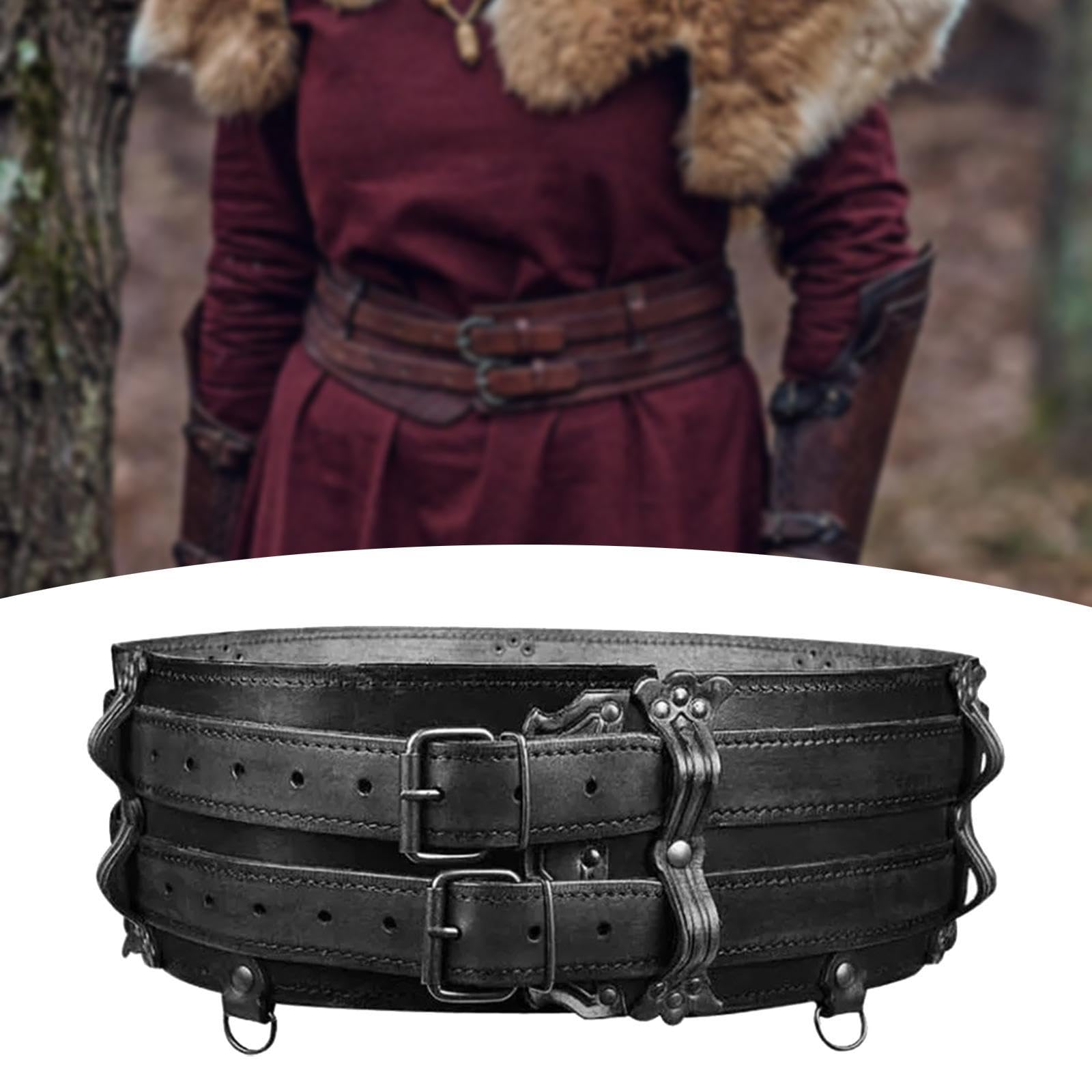 Cinturón Medieval, Cinturón de Poliuretano, Accesorio para Cosplay, Cinturón de Corsé de Caballero, Cinturón Ancho para Espectáculos Y Disfraces.