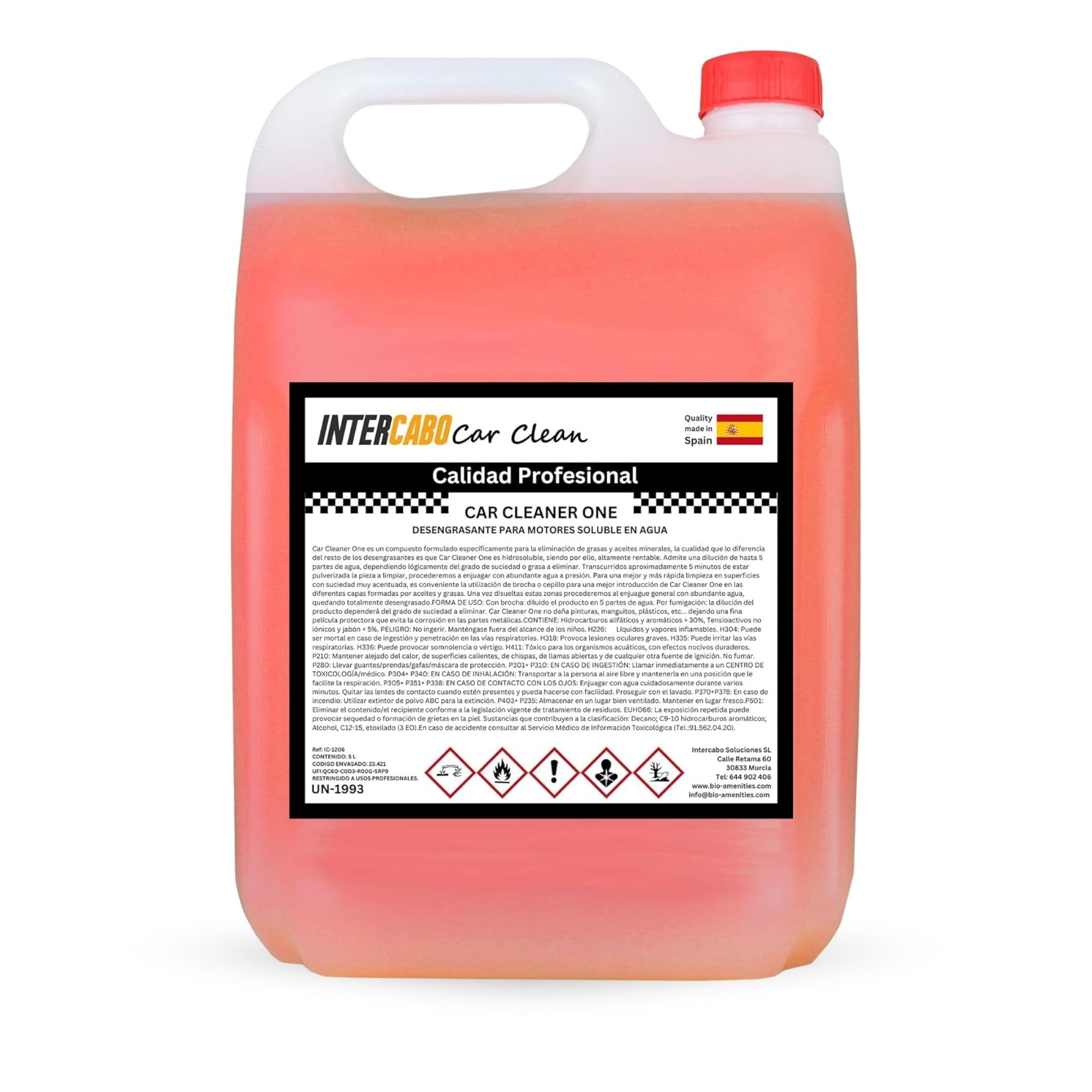 Dégraissant pour Moteurs Soluble dans l’Eau 5 L • Élimine Graisse, Huiles et Résidus • Idéal pour Entretien Mécanique et Automobile • Usage Professionnel Intensif
