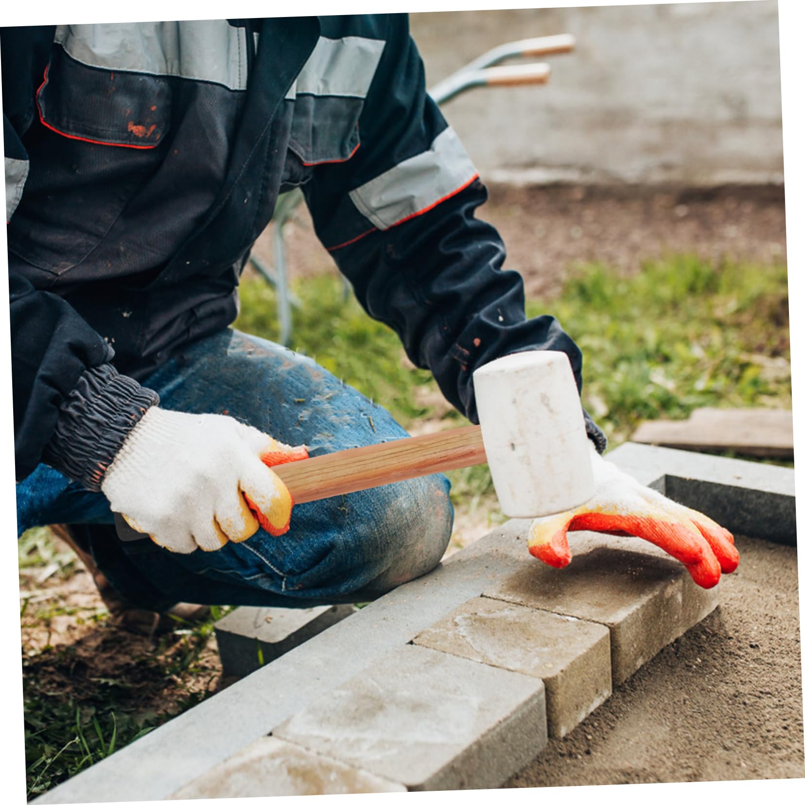 ULTECHNOVO Hammer Wooden Handle Hammer Handle Woodworking Hatchet Handle Long Curved Replaceable Handle Scout Axes Handle Axes Replacement Handle Axes Parts Tools Wooden Handle for Hammer