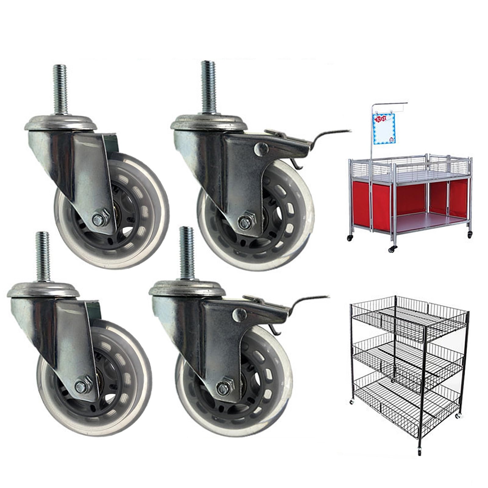 Roulettes pivotantes pour chariot de bricolage et îlot de cuisine mobile