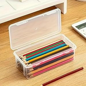 Astuccio in plastica Portapenne Scatole per matite di grande capacità Supporto trasparente per scrivania Organizzatore per ufficio Accessori per l'organizzazione di forniture per ufficio