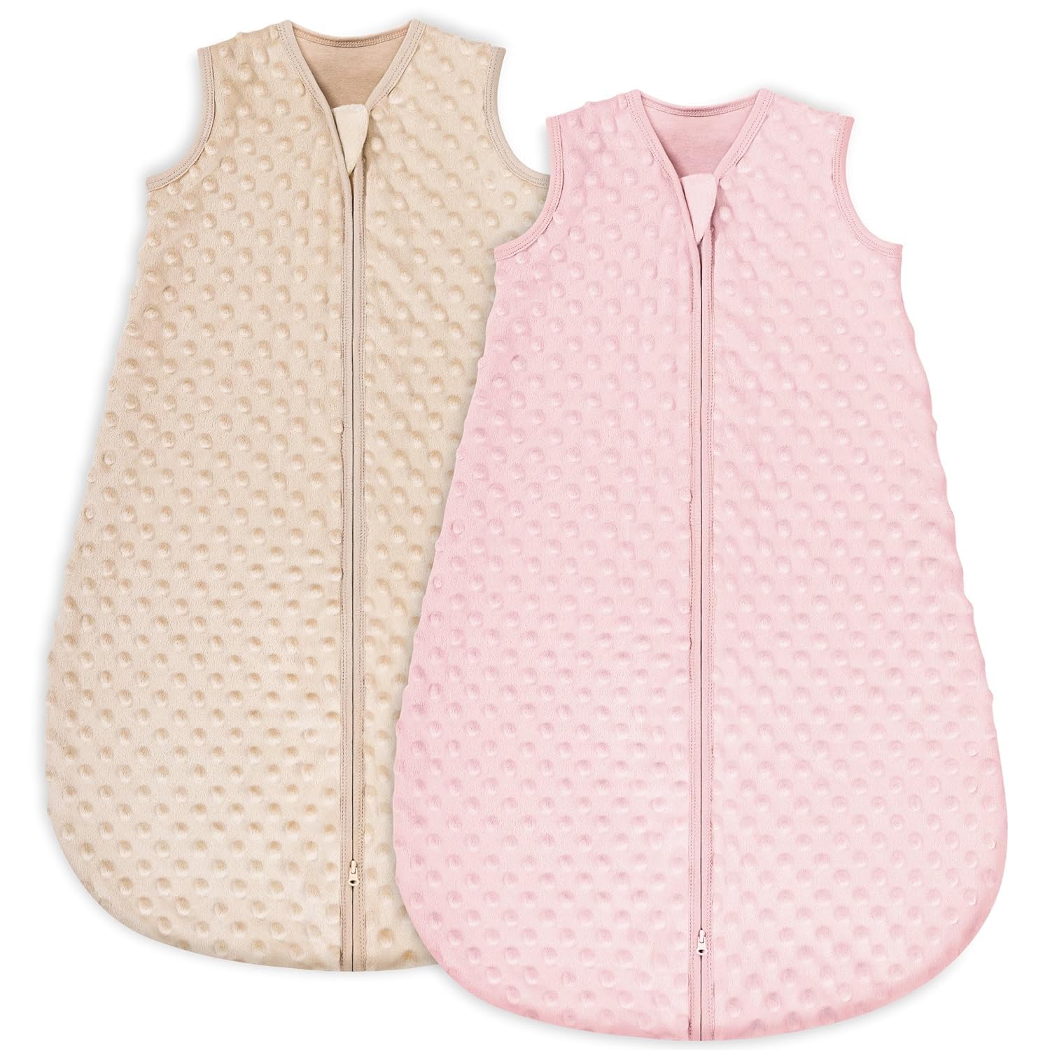 Yoofoss Fleece Baby Sleep Sack 12-18 Months with Plush Dots, TOG 1.5 Baby Wearable Blanket with 2-Way Zipper