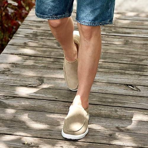 Miniatura 7 de OrthoComfoot Zapatos ortopédicos casuales para caminar con soporte de arco, mocasines de cuero de gamuza para fascitis plantar, cómodos zapatos